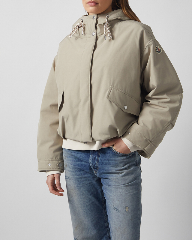 Moncler Jacket Eucalyptus Hooded Short Down Stone MONCLER 2 (M)