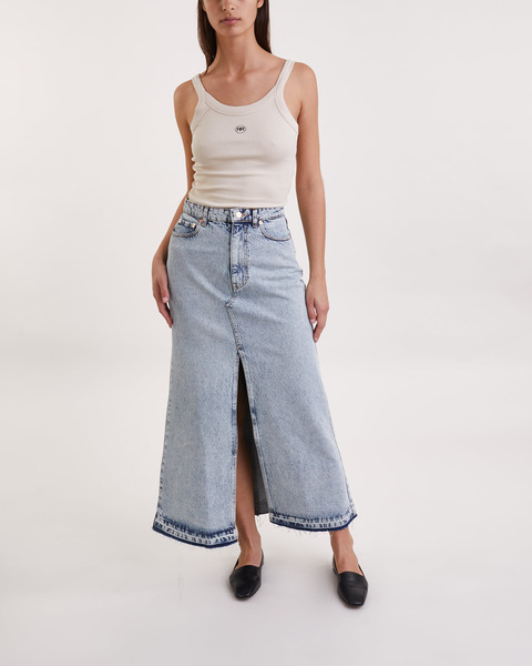 Skirt Long Slit Blå 2