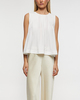 Vince Top Pleated A-Line Crew Neck Offwhite M