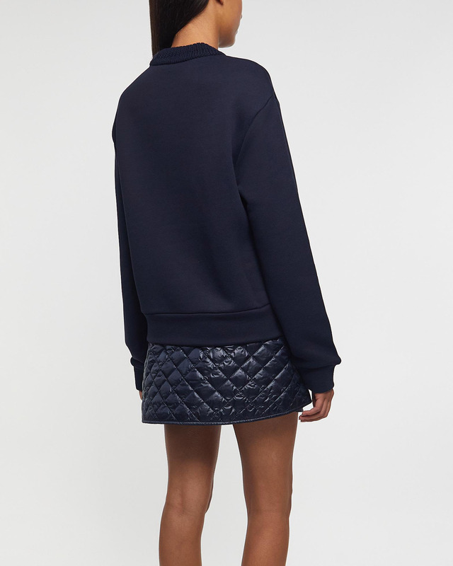 Moncler Sweatshirt Logo Relaxed Navy XS