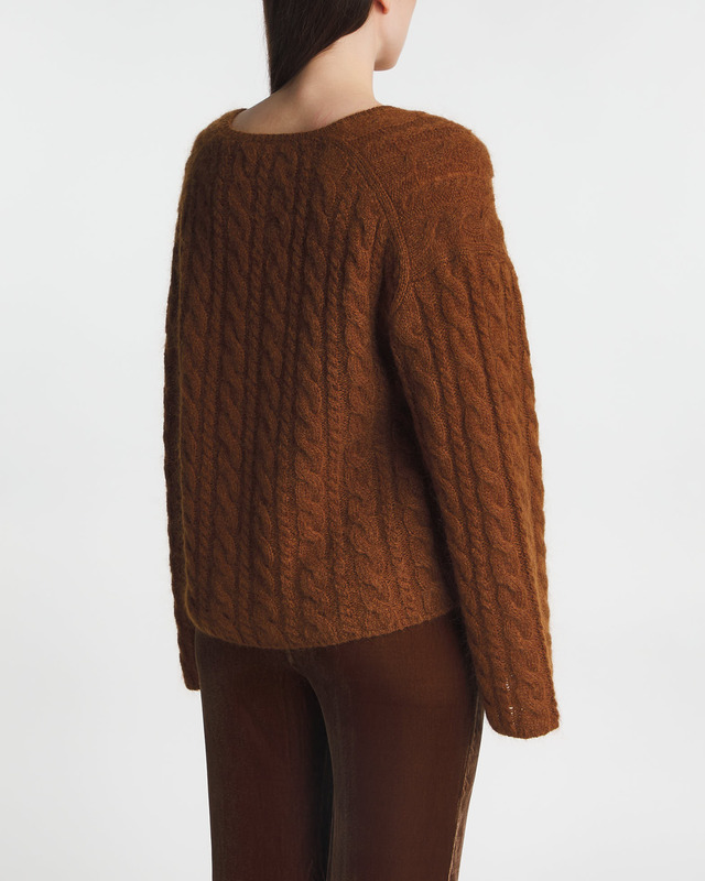 By Malene Birger Tröja Cimone Cable Knit Röd/brun L