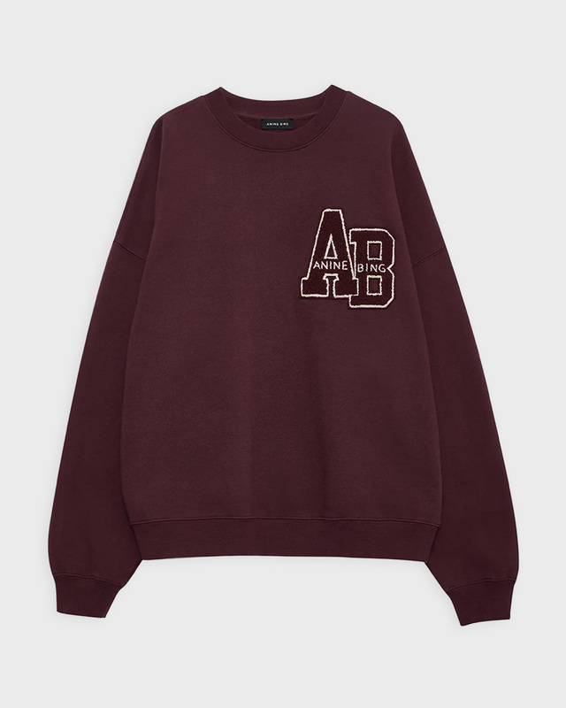 Anine Bing Sweatshirt Miles Letterman Red L