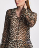 Ganni Shirt Printed Chiffon Slim Leopard 42