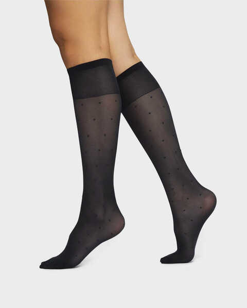 Doris Dots Knee Highs Black ONESIZE 1