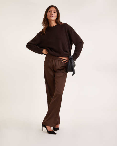 Byxor Maria Satin Pants Brun 2