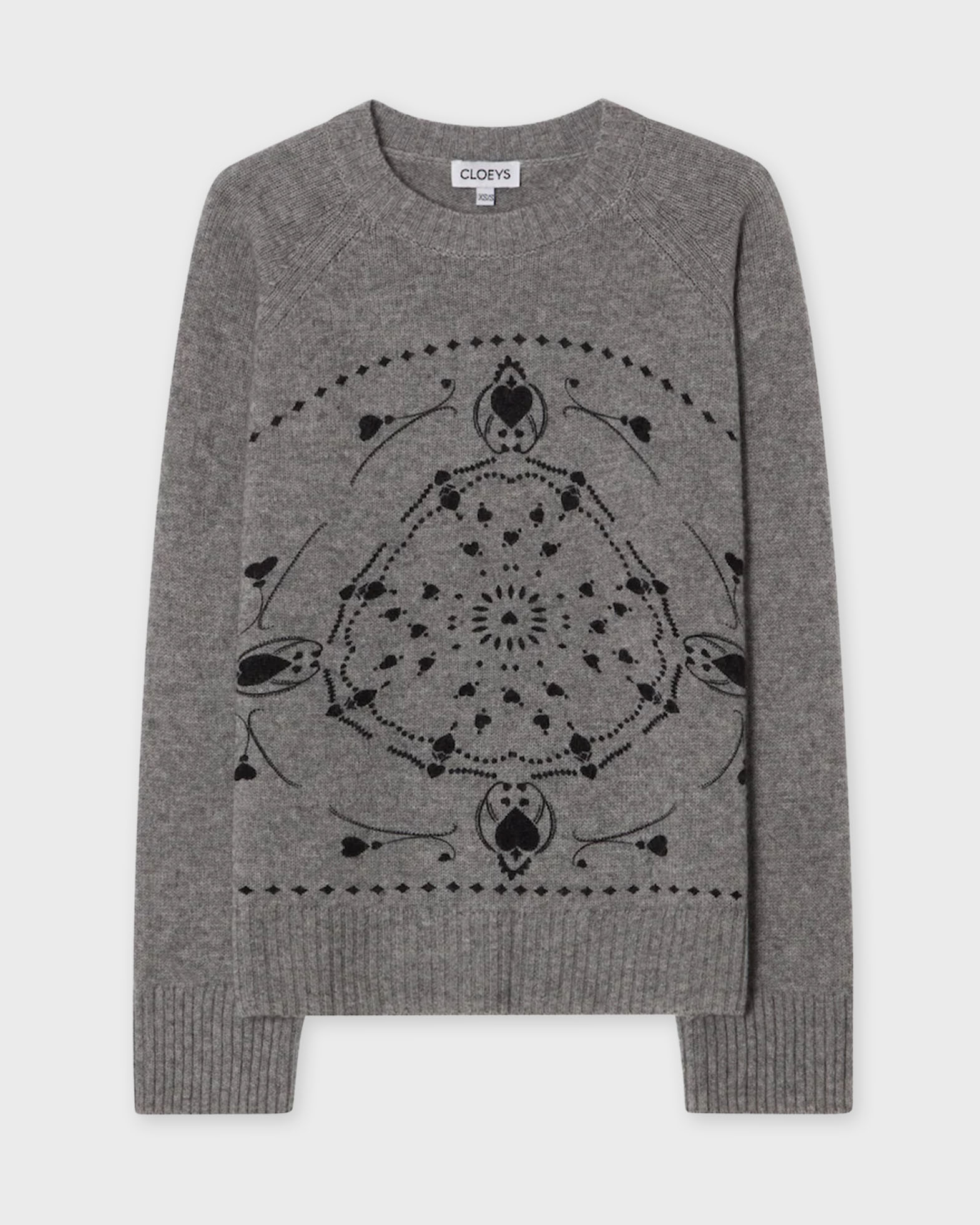 Cloeys Sweater Bandana Cashmere In Gray