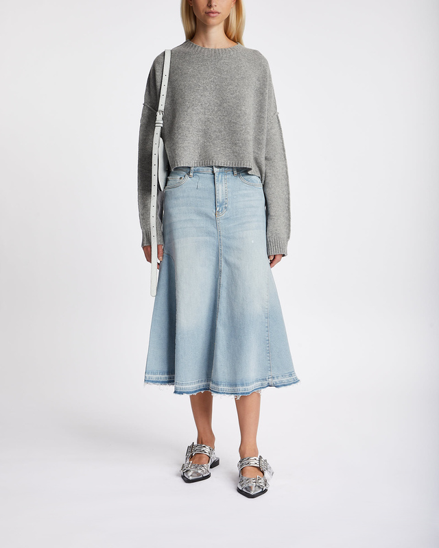Ganni Skirt Tint Denim Midi Mid blue  42