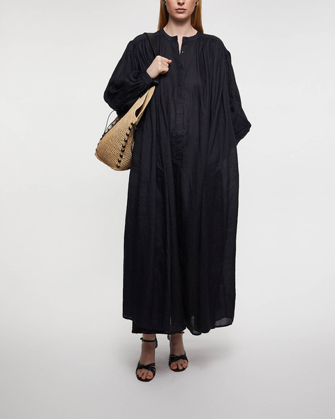 Dress Pleated Ramie  Black 2