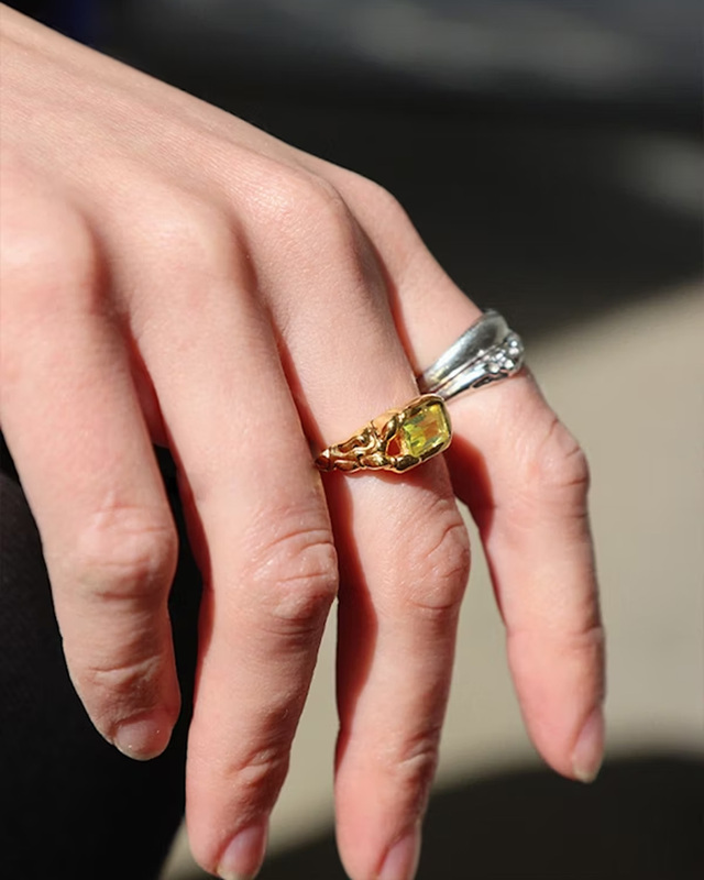 Maria Black Ring Lemon Disco  Guld 56