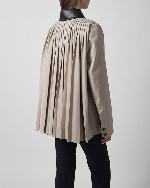 Sportmax Jacket Pleated Overshirt Beige IT 40 (EUR S-M)