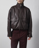 Wakakuu Icons Jacka Leather Funnel Neck Dark Brown S