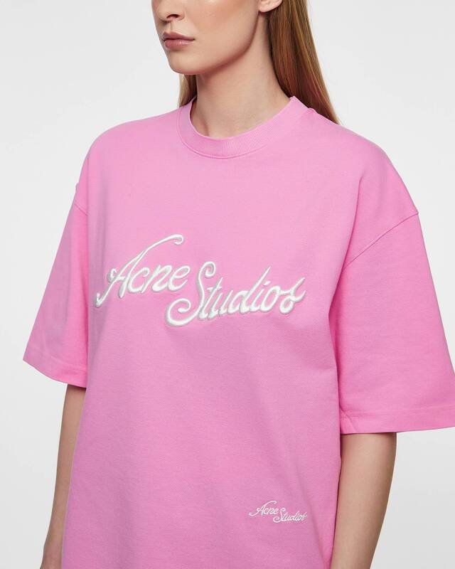 Acne Studios T-Shirt Logo Relaxed Fit  Rosa XXS
