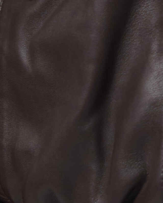 Wakakuu Icons Jacka Leather Funnel Neck Dark Brown S