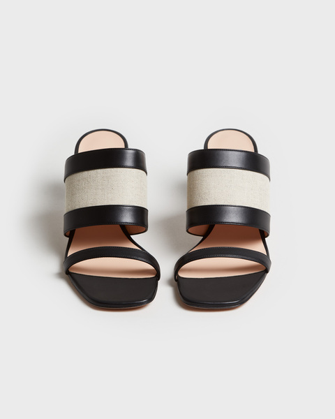 Sandalett Bianka Canvas  Svart/beige 2