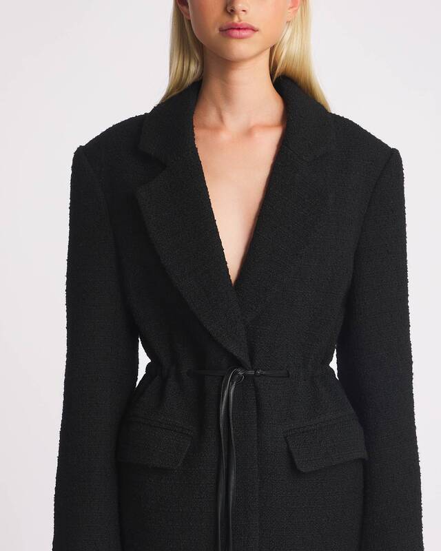 Malina Blazer Elodie Drawstring Boucle Black XS
