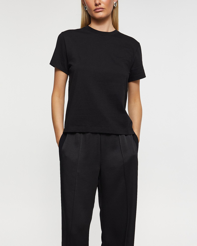 Vince T-Shirt Pima Cotton Crew Neck Black L