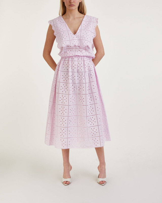 Ganni Skirt Broderie Anglaise  Pink 34