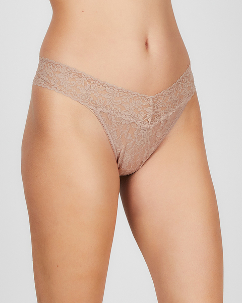Trosa Lace Original Rise Thong Taupe 1