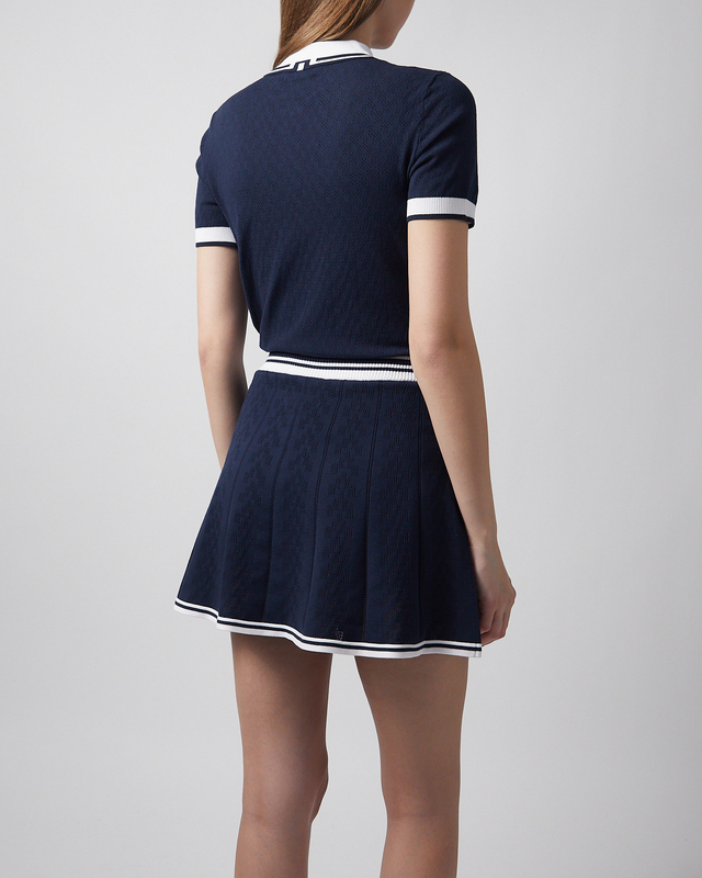 J Lindeberg Skirt Pamela Pintelle Knitted Navy S