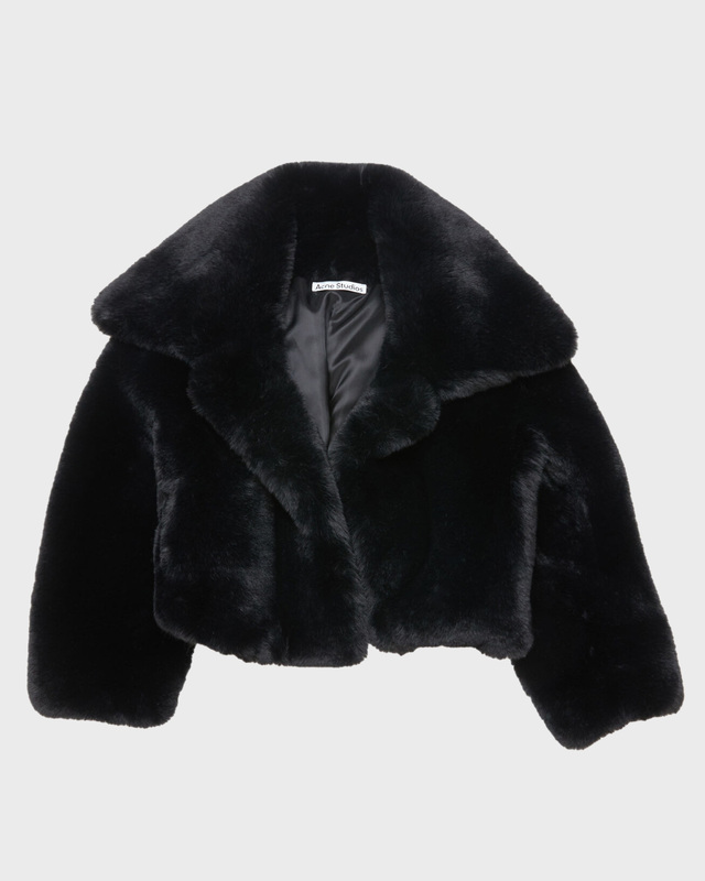Acne Studios Jacket Faux Fur Collar  Black 34