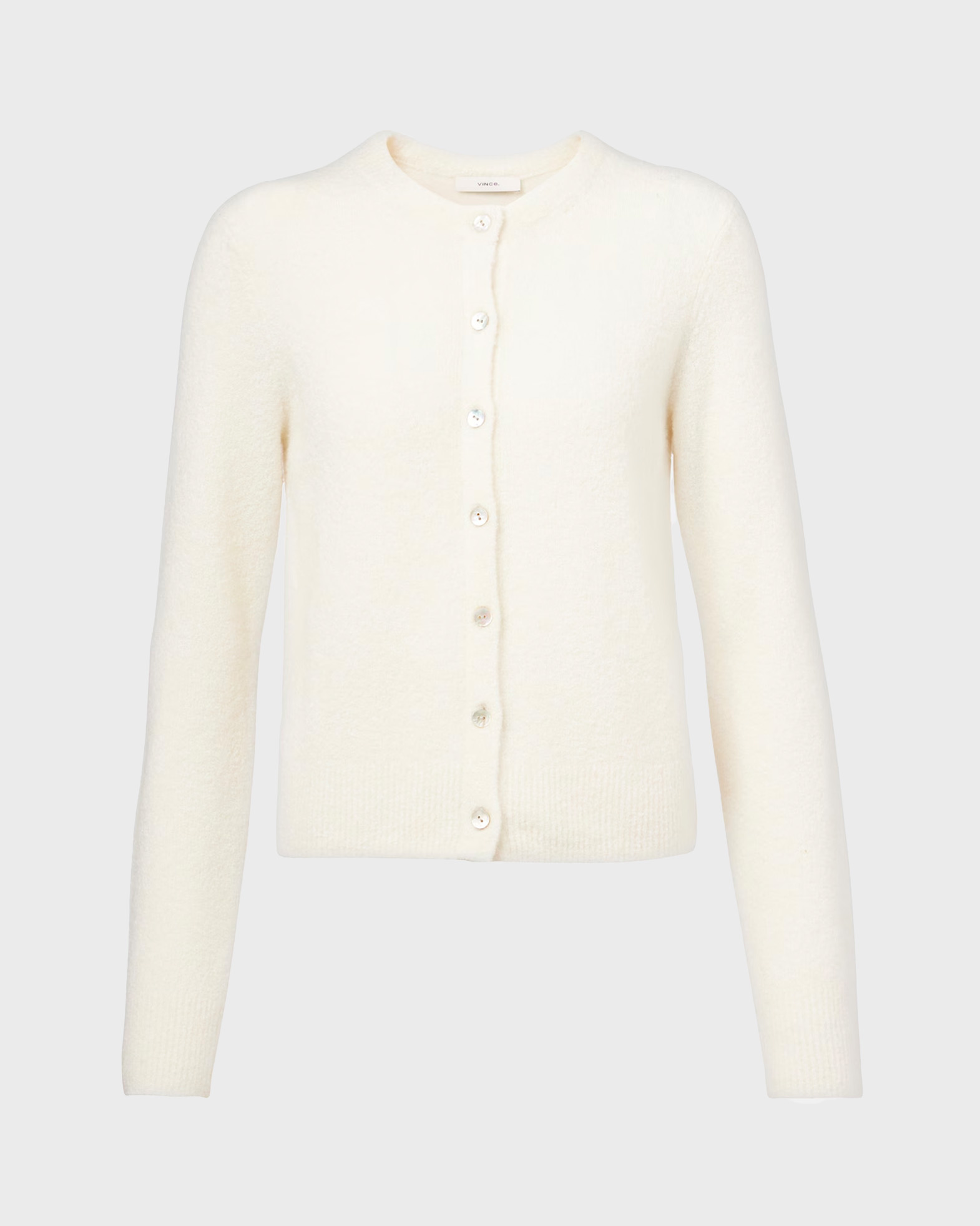 Vince Women's Offwhite Silk & Cashmere-Blend Bouclé Cardigan L