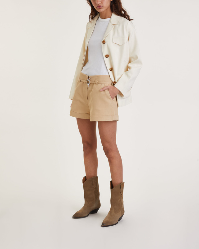 Ganni Shorts Heavy Twill Belt  Khaki 40