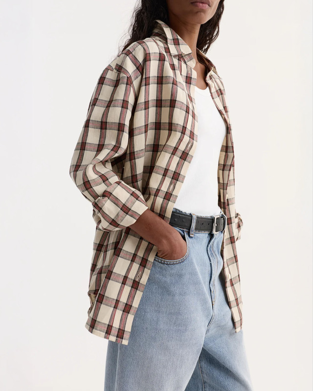 RÓHE Skjorta Oversized Check Röd 36