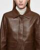 Theory Jacka Leather Boxy  Brun M