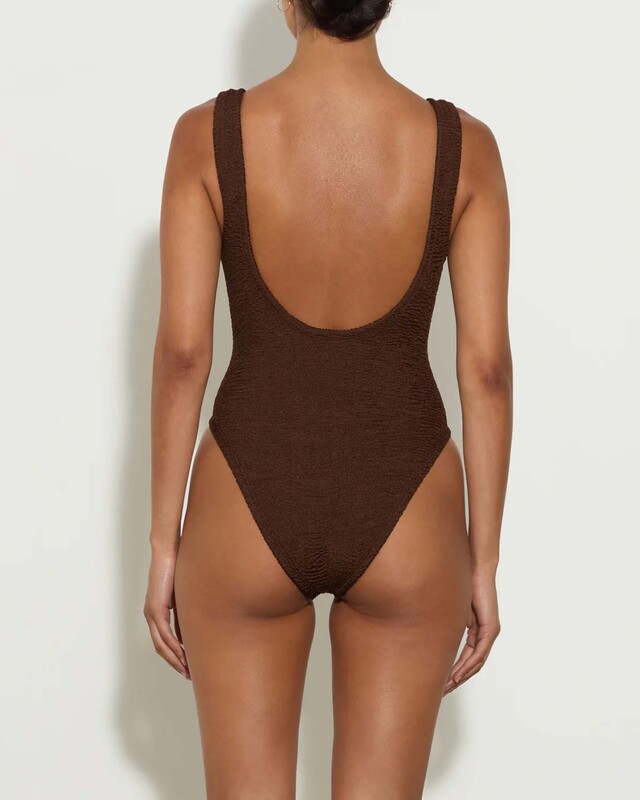 Hunza G Swimsuit Domino Chocolate ONESIZE