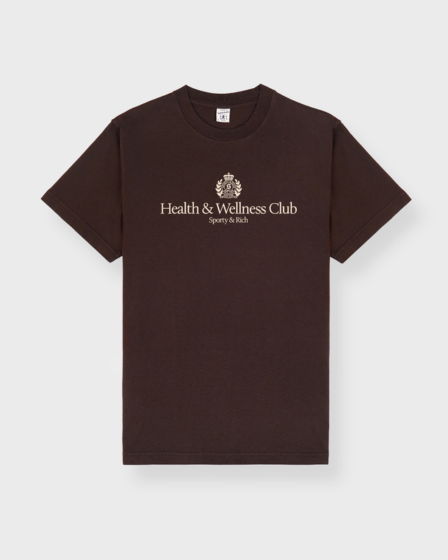 Sporty & Rich  T-Shirt H&W Crest Chocolate S