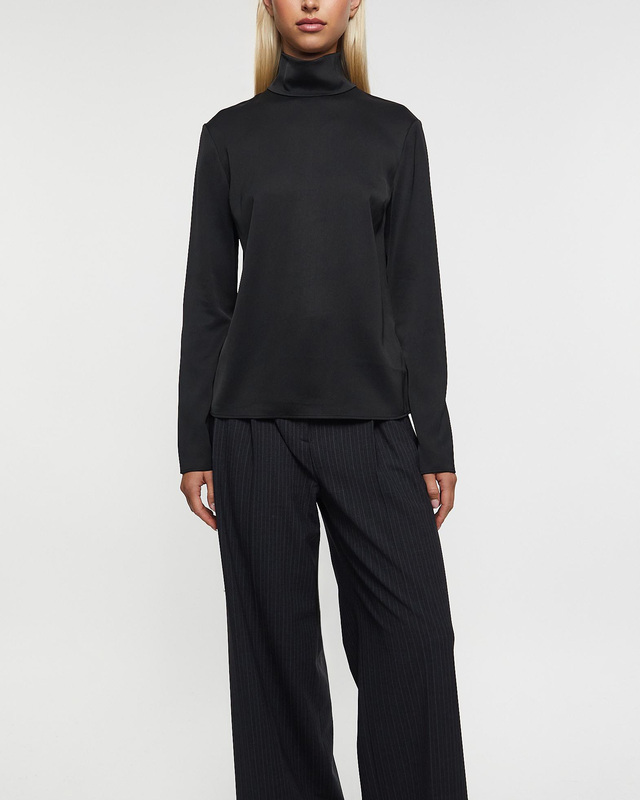 Filippa K Blouse Turtleneck Satin  Black 34