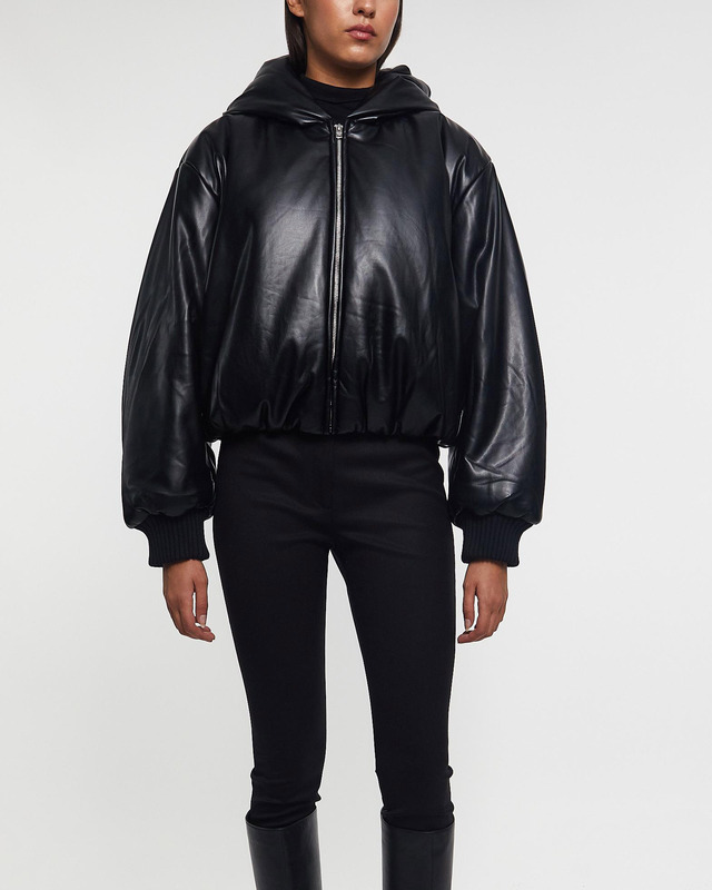 Acne Studios Jacket Hooded Faux Leather Black 36