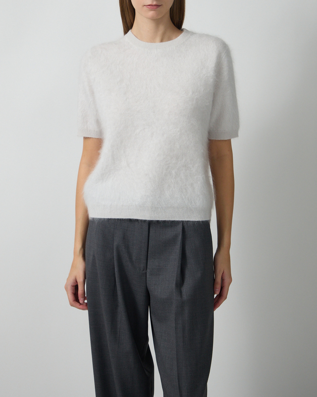 Soft Goat Trøje Brushed short sleeve Light gray XS