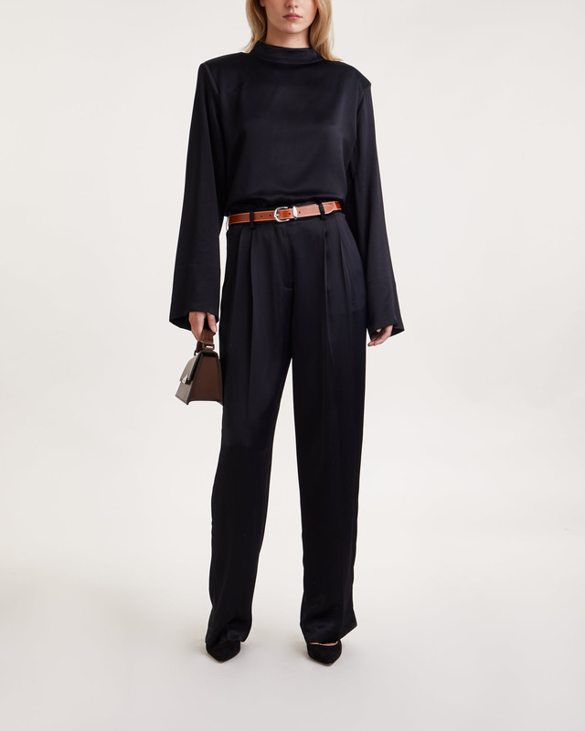 Dagmar Topp Shiny Long Sleeve Svart 40