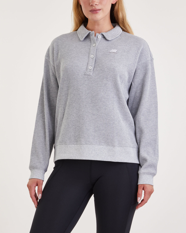 New Balance Tröja Athletics Collared Long Sleeve Grå L