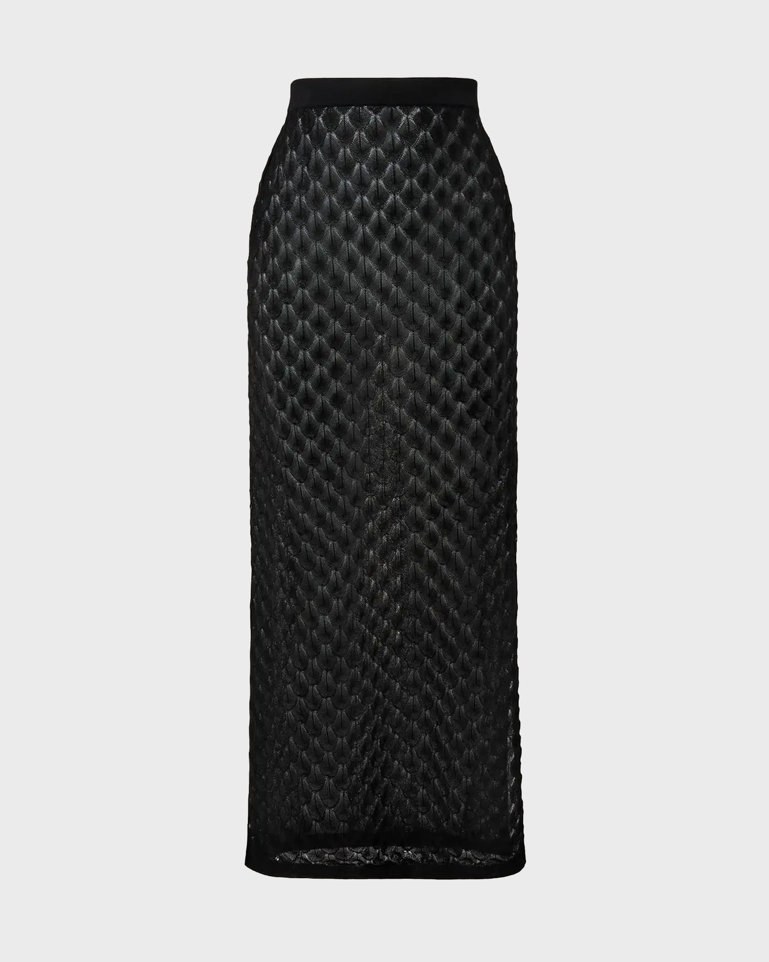 Malina Women's Black Skirt Fannie Pointelle Knitted Maxi Xl