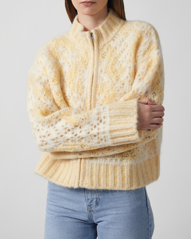 Camilla Pihl Sweater Briana Zip Knit Light yellow M-L
