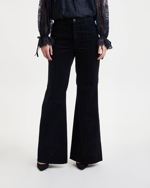 Byxor Flare Full Length Corduroy Svart 2
