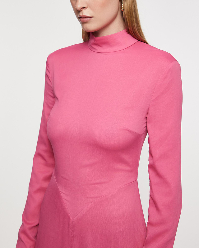 ROTATE Birger Christensen Klänning Chiffon Maxi Ruffle  Rosa 34