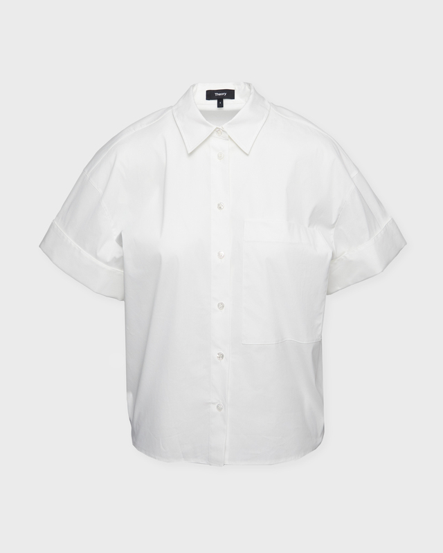 Theory Skjorta Cotton Wide Short Sleeve  Vit L