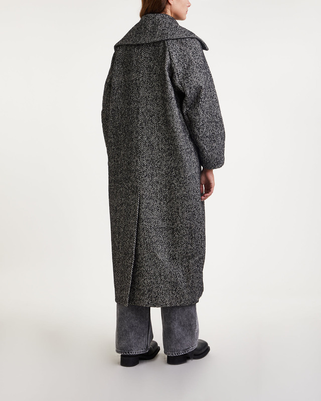 Ganni Kappa Herringbone Wool  Svart 34
