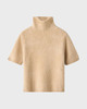 Soft Goat Striktrøje Brushed Short Sleeve Turtleneck Camel XL