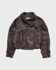 Acne Studios Frakke Cropped Leather Trench Dark Brown 36