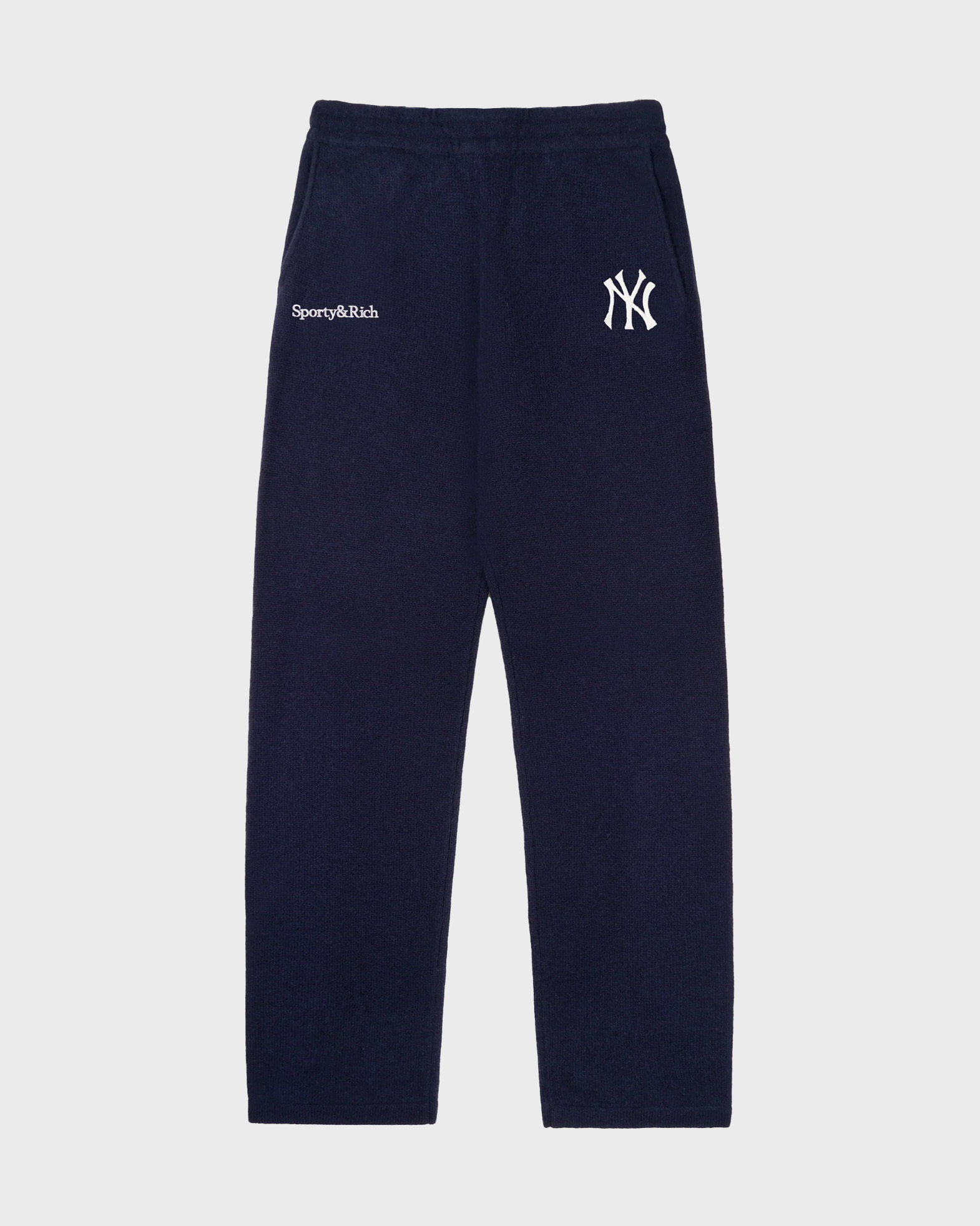 Sporty & Rich Women's Navy Heritage Yankees Cashmere Trousers Sma S