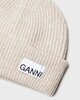 Ganni Beanie Rib Knit Sand ONESIZE