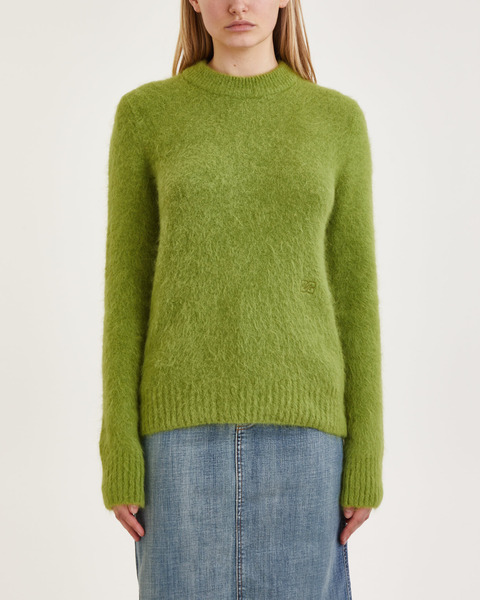 Sweater Brushed Alpaca O-Neck Green 1