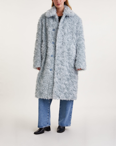 Coat Faux Fur Light blue 2