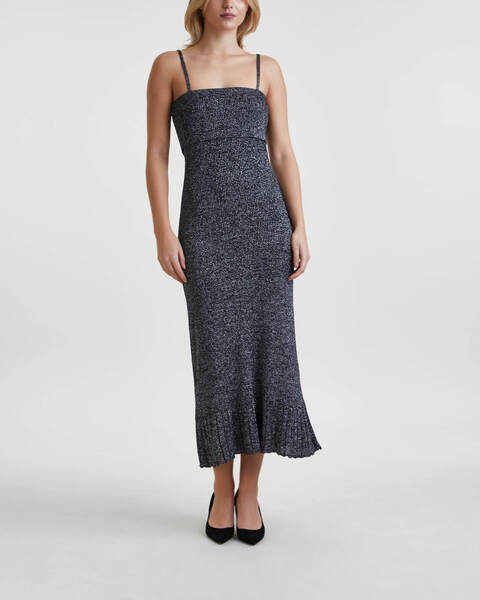 Klänning Lorenia in Marled Lurex Silver/svart 1
