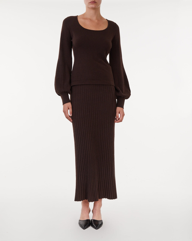Wakakuu Icons Skirt Ribbed Wool Brown XS