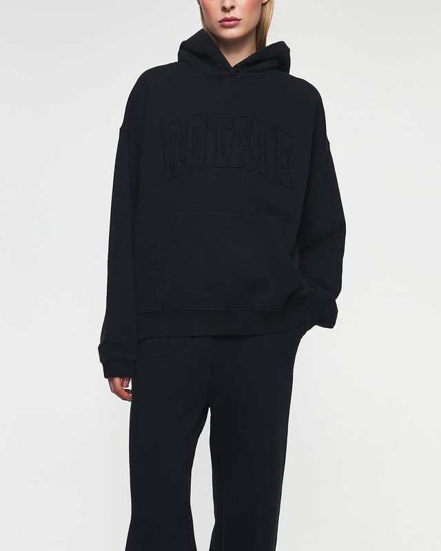 ROTATE Birger Christensen Hoodie Washed Heavy Sweat Svart L